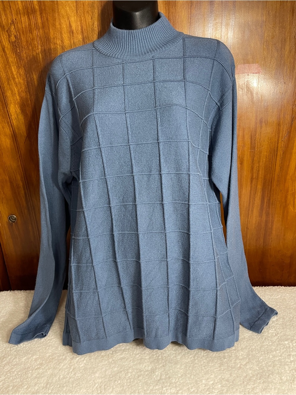 Claiborne Slate Blue Mock Neck Sweater M